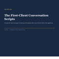 The First-Client Conversation Scripts